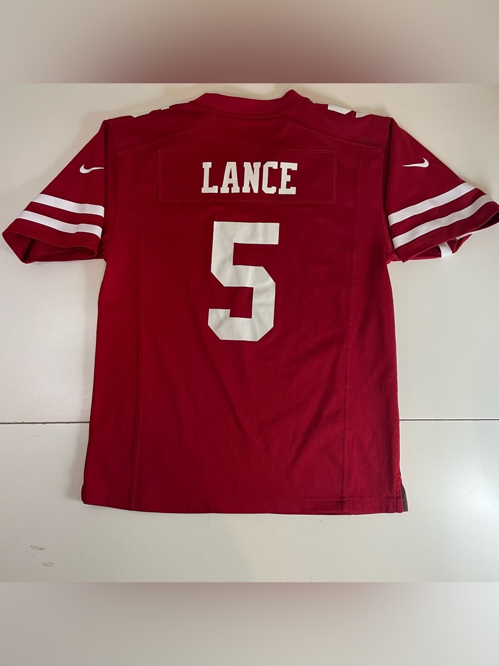 Nike 49ers Jersey Youth L 14-16 Trey Lance Scarlet San Francisco Game